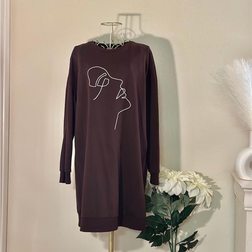LC Waikiki Oversized Brown Crewneck Sweatshirt - Chic Style